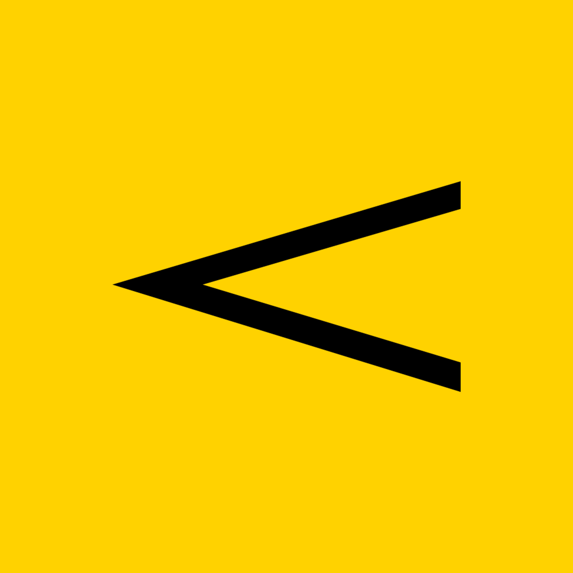a black crescendo sign on a dark yellow background